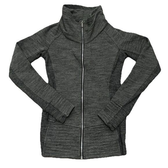 Lululemon Radiant Jacket II Full Zip Funnel Neck Heather Gray 4 Running Gym - Picture 2 of 11